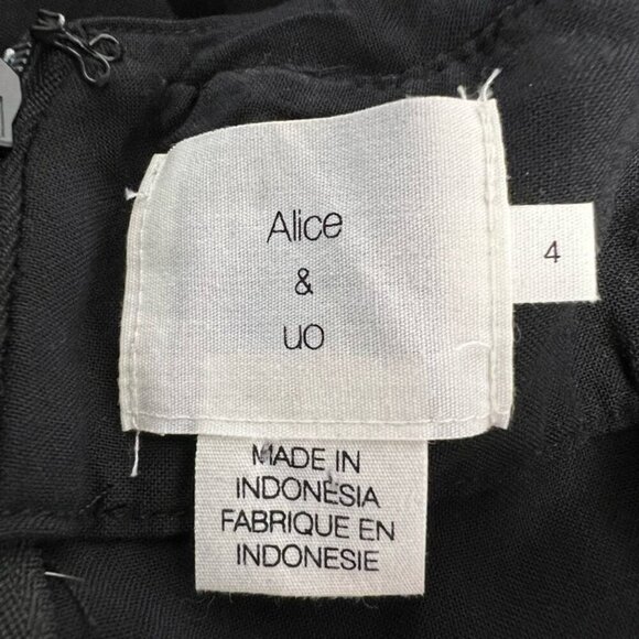 Alice & Uo Romper Playsuit Women's 4 Black Pockets Square Neck Sleeveless Rayon - Picture 10 of 10